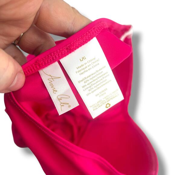 NEW Anne Cole Hot Pink Tankini Swim Top Size Large Halter Bandeau Strapless NWT - Picture 10 of 10